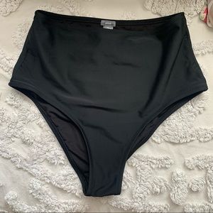 High waisted black swim bottoms